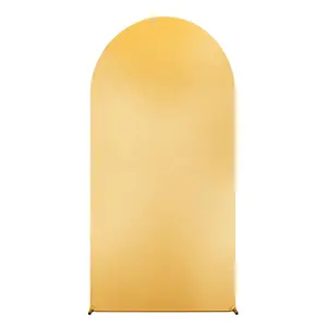 Garvee 6ft Golden Arch Backdrop Cover with Foil and Milk Silk Material, Ideal for Birthday Parties, Holiday Photos, Banquet Decorations, and Booth Displays