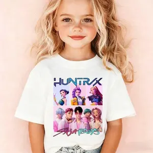 Huntrix & Saja Graphic Tee | Cute Cartoon Character Youth Shirt, Fun Casual Top