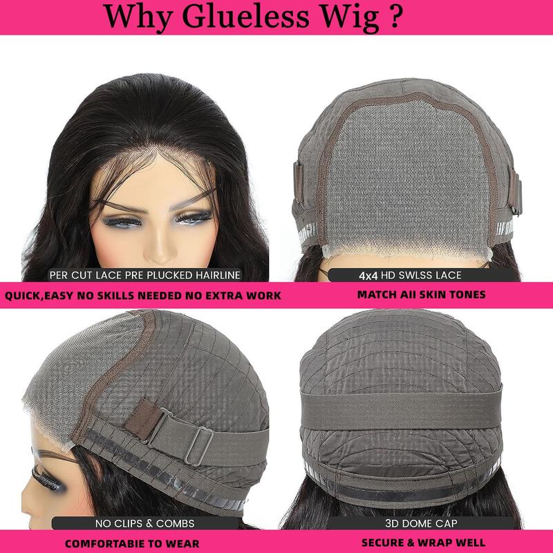 Deep Wave BOB Wig Human Hair 4x4 HD Curly BOB Lace Front Wigs Human Hair Pre Plucked Wear And Go Glueless Short Curly Frontal BOB Wigs For Black Women Wet And Wavy