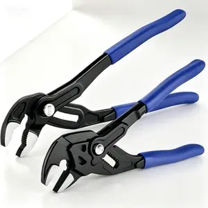 2-Piece 7-Inch & 10-Inch Adjustable Pliers Set, Quick Slip Adjustment Pliers Wrench & Groove Joint Pliers, CR-V Steel Construction, Smooth Jaw & V-Jaw, Upgraded Wide Opening, Ergonomic Non-Slip Grip, Professional Hand Tools for Plumbing, Pipe Work, and DI