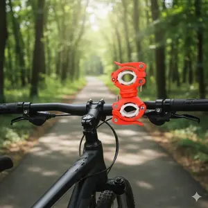 Universal Bike flashlight Mount, Quick-Release Anti-Shake Holder, Mountain Road Motorcycle Bracket, Multi-Angle Lighting, Anti-Slip Metal Fixer, Portable Safety Gear for Night Riding.