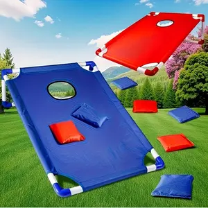 2pcs Portable PVC Framed Cornhole Game Set 8 Cornhole Bean Bags and Carrying Case for Yard Toss Game, Indoor Outdoor Camping Games for Adults Family