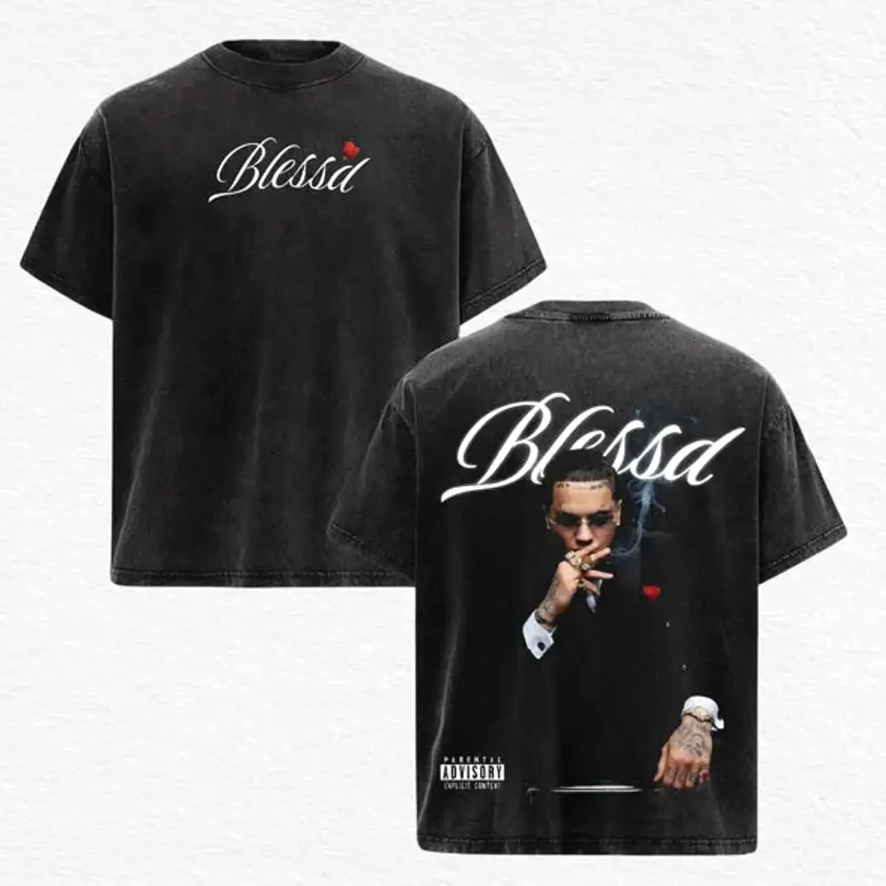 Rapper Blessd T-Shirt, Latin Rap Streetwear Graphic Tee, Urban Hip Hop Aesthetic Shirt, Music Fan Apparel for Men Women Fans E9W