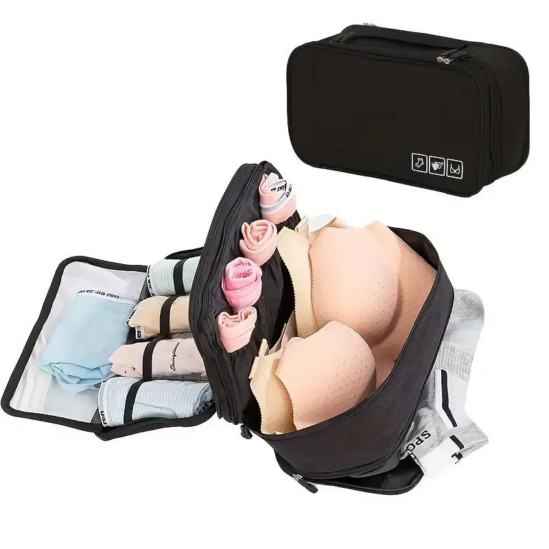 Portable Bra Storage Bag, 1 Count Underwear Sock Organizer Bag, Waterproof Travel Cosmetic Pouch, Storage Organizer, Travel Essentials