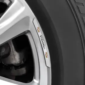 4Pcs Car Styling Wheel Rim Aluminum Logo Sticker Wheel Hub Decals For Cadillac Escalade CTS ATS XTS CT4 CT5 XT5 XT4 XT6 CT6 SLS SRX BLS STS DTS Deville Vehicle