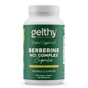 Berberine HCI Complex Turmeric & Tecoma 550mg (90 Caps) 97% Berberine Hydrochloride Natural Supplement Dietary Fitness