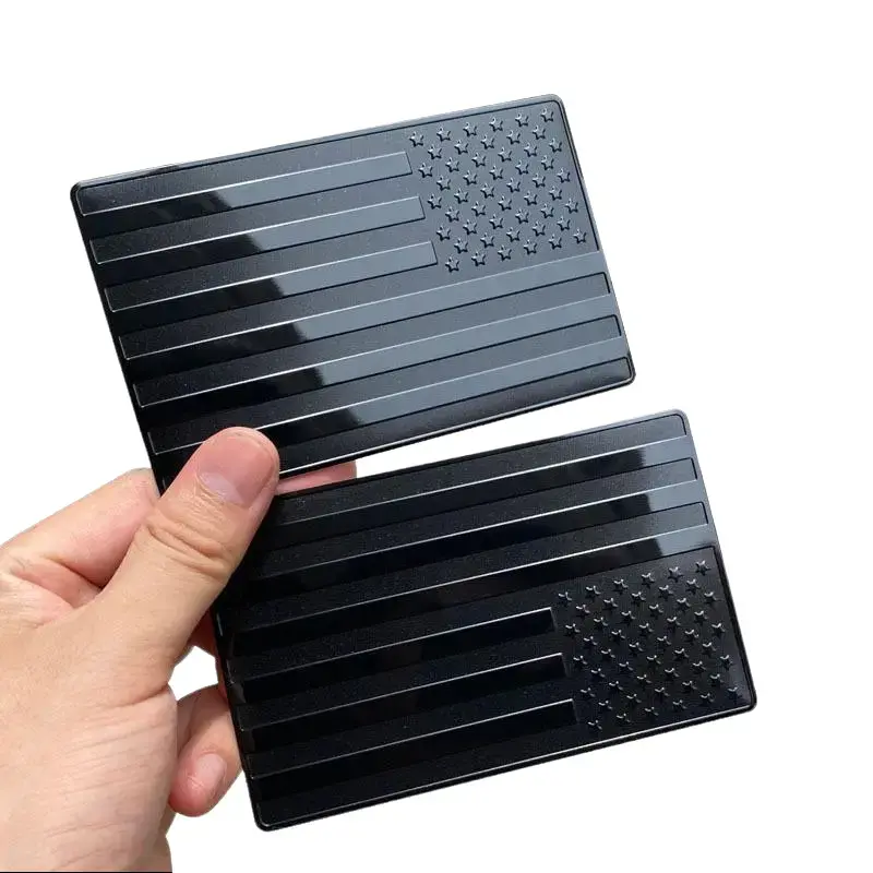 2PCS US Flag Stickers, Premium Metal Decals, Sports & Outdoor Accessories, Premium Metal Decal