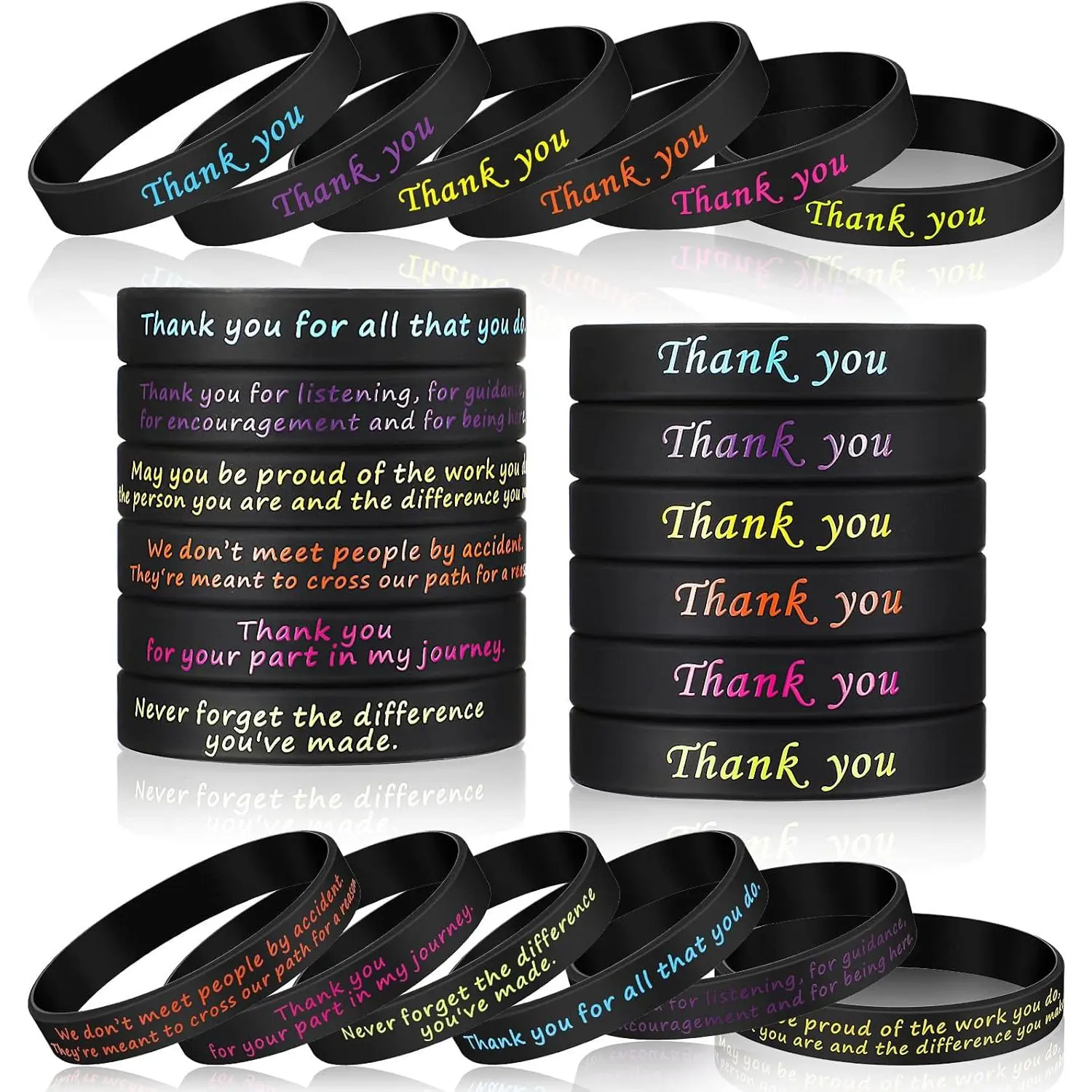 Unisex Employee Appreciation Gifts Bulk - 24-Count 6-Style Bracelets, 2025 Thank You Presents for Staff Retirement (Home & Festive Party Supplies)