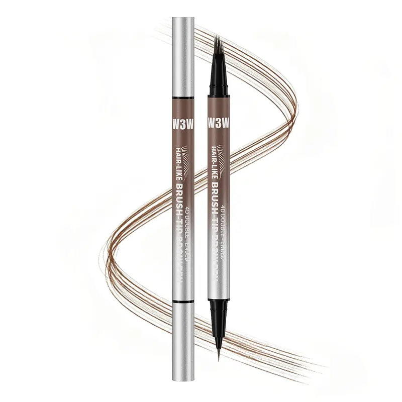 Women's Waterproof 4D Eyebrow Pencil - 2-in-1 Cosmetic Beauty Product with Microblading Tip & Eyeliner Brush, Smooth Long-Lasting Natural Brow Makeup Tool,back to school,back to school haul