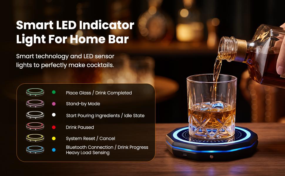 Barsys Smart Coaster 2.0 –Smart Cocktail Maker Portable Cocktail Maker & Drink Mixer, App Controlled Automatic Cocktail Mixing Machine with 1000+ Recipes for Cocktails & Mocktails