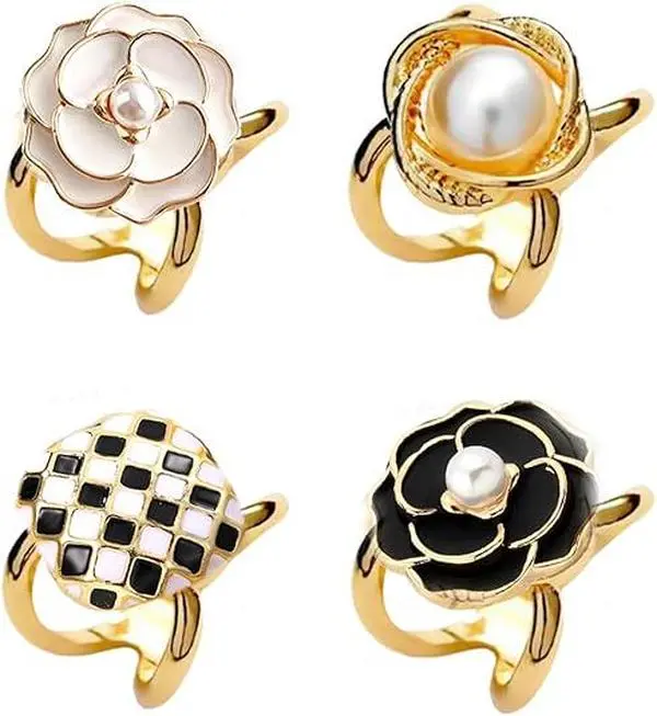 4pcs Scarf Brooch, Sweater Shawl Waist Pants Extender Safety Pins Clip, Dress skirt waist Scarf Clip, Perfect for DIY Decoration and Design