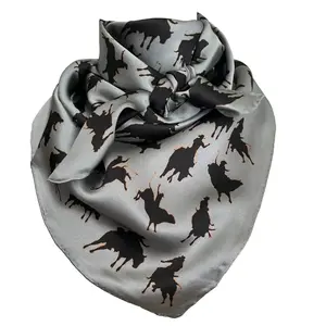 Bull Rider (Twister) Riding Wild Rag Silk Scarf - Western Silk Rags Scarves