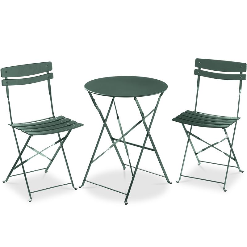 Best Choice Products 3-Piece Small Bistro Set, Folding Patio Furniture Set of 2 Chairs and Table