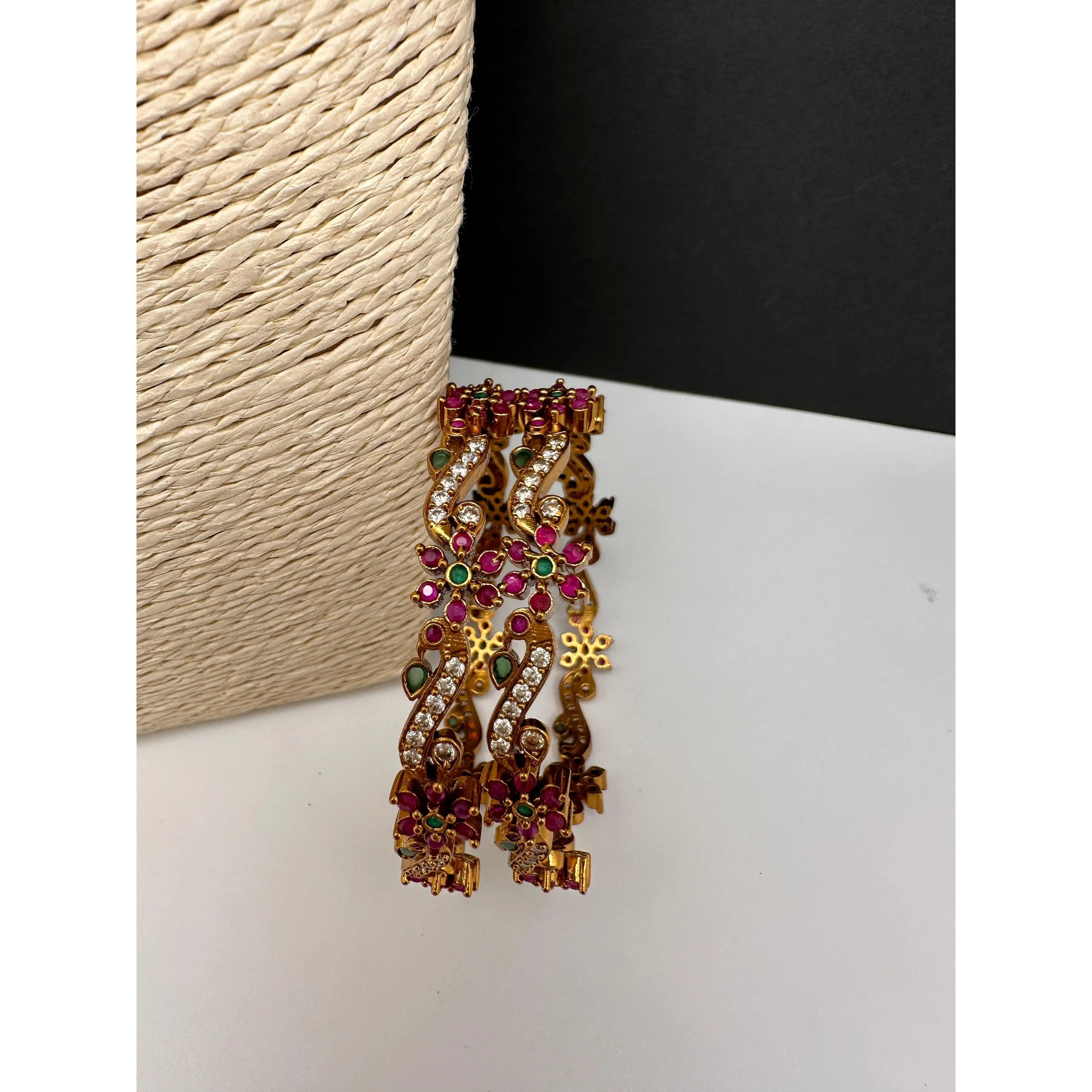 Matte Red Sleek Kempu Traditional Bangles