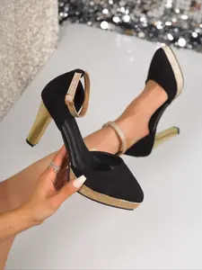 Women's Spring Summer New Chunky Heel High Heels, Elegant Fashion, Perfect for Parties, Friday, Daily Wear, Valentine's Gift, Footwear