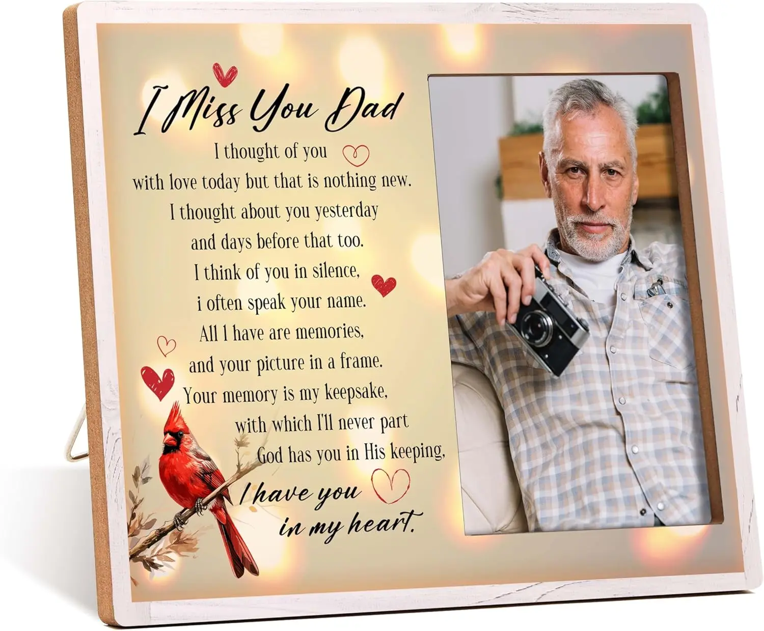 Memorial Dad Photo Frame, Bereavement Gifts for Loss of Father, Sympathy Condolence Gift, I Miss You Dad Picture Frame, In Loving Memory of Dad Keepsake, Remembrance Funeral Gift for Family