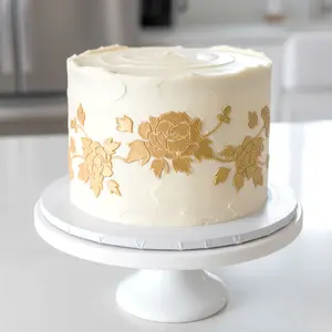 FIONA Reusable Long Border Cake Stencil with Holes - Bakeware Decorating Tool for Kitchen Cake Decoration