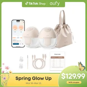 Eufy E10 Wearable Breast Pump, Hands-Free Electric Breast Pump with App Control, Personalized Smart Rhythm, Hospital Grade Suction for More Milk, Portable, Leak-Proof & Ultra-Quiet