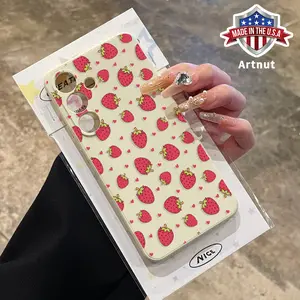 Soft Case Compatible with Galaxy S24 Plus S25 S23 S22 Ultra S22+ Strawberry Sweetheart Pattern Anti-Fingerprint Skin-friendly Feel Mobile Phone Cover Shell for Girl