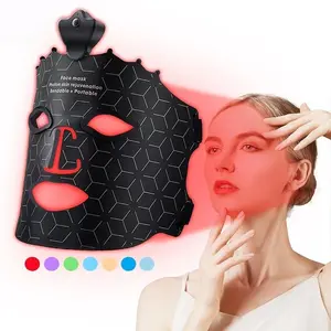 1PCS Crown Black Skin-Soothing Electric Beauty Device, Silicone Red Light, Portable Red Light LED Mask, 7-Color LED Light, Photon LED Mask, Makes Skincare Simpler and More Efficient, Valentine's Day Gift