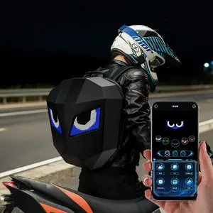 Techwear LED Backpack, Electronic Screen Walking Bag, Customizable DIY Pattern Hard Shell Knight Backpack, Stylish and Functional