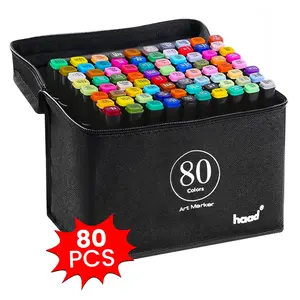 Dual Tip 80 Pcs Fine Alcohol Coloring Marker with Highlighters & Art Supplies for Creative and Skilled Artists - Ideal for Painting and Drawing