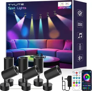Tyutelighting Indoor LED Accent Spot Lights | App & Remote Controlled Color‑Changing Lighting, Rhythm Sync & Timer, Multi‑Scene Ambient Lighting for Living Room, Bedroom & Home Decor