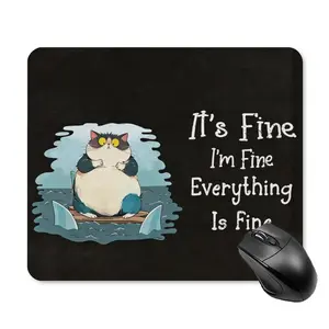 Funny Mouse Pad Cat Dog Humorous Novelty Desk Pad Gaming Mousepad with Stitched Edges, Non-Slip Rubber Base Desk Mat, Hilarious Office Decor Gag Gift for Coworkers
