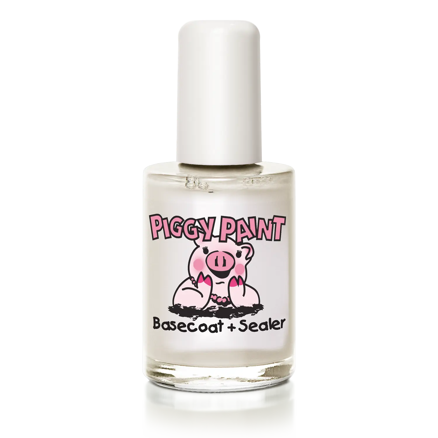 Kids' Non-Toxic Basecoat + Sealer Bottle (0.5 fl oz) - US-Made, Vegan, Cruelty-Free, Durable Piggy Paint Cosmetic for Children, Pregnancy, Nail Day, Manicure, Diy Nails At Home