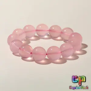 Crystal Park Natural Madagascar Pink Crystal Bracelet, 3S Grade High-Quality Gemstone Bracelet, Fashion Accessory