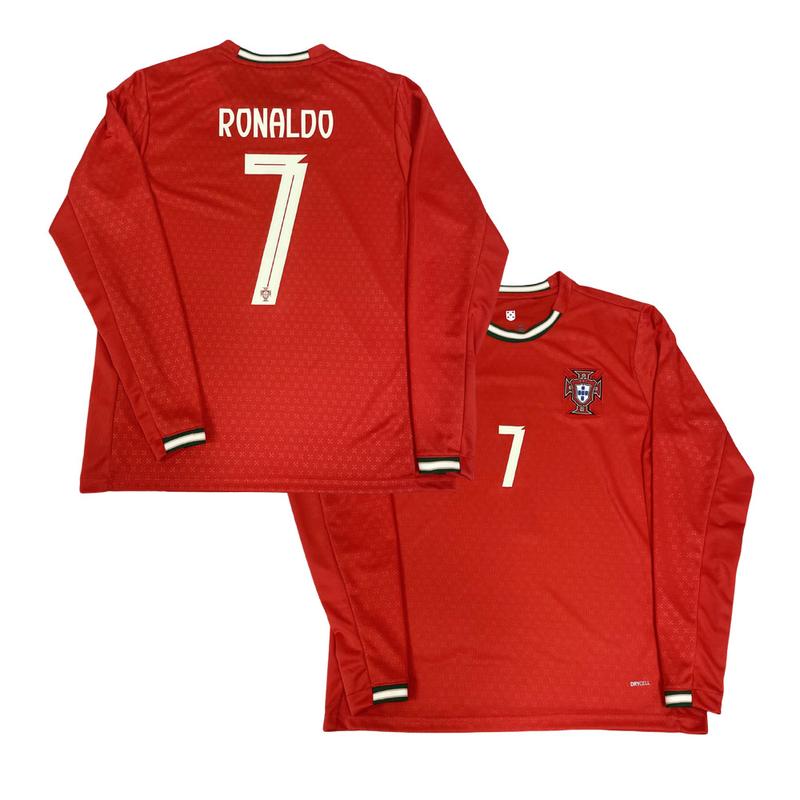 2025 Portugal Home Long Sleeve 7# Cristiano Ronaldo Soccer Jersey Red Football Jersey Quick Drying