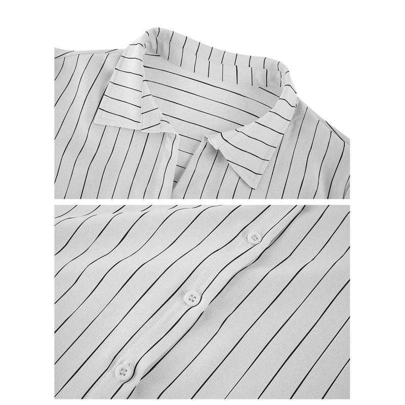 Imily Bela Womens Long Sleeve Button Down Cotton Linen Shirt Blouse Loose Fit Casual V-Neck Tops