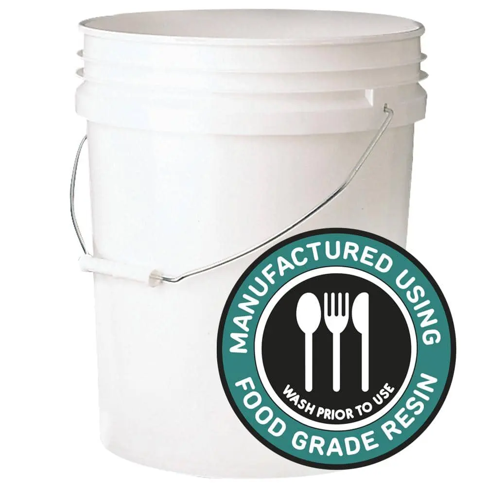 5 gal. 70mil Food Safe Bucket White 5 gal. 70mil Food Safe Bucket White