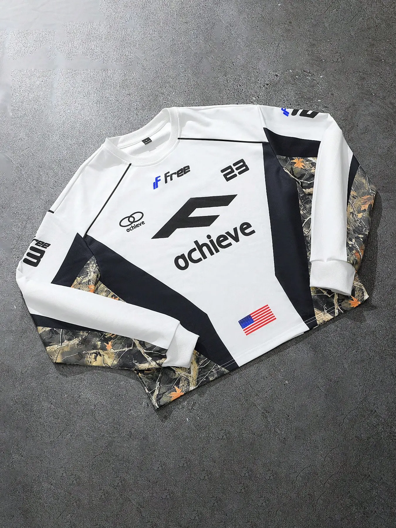 Men's Long Sleeve Round Neck Printed Casual Sweatshirt/t-Shirt, Camouflage Tree Pattern, Spring Summer Wear, Unisex Couple Matching Clothes, Tops