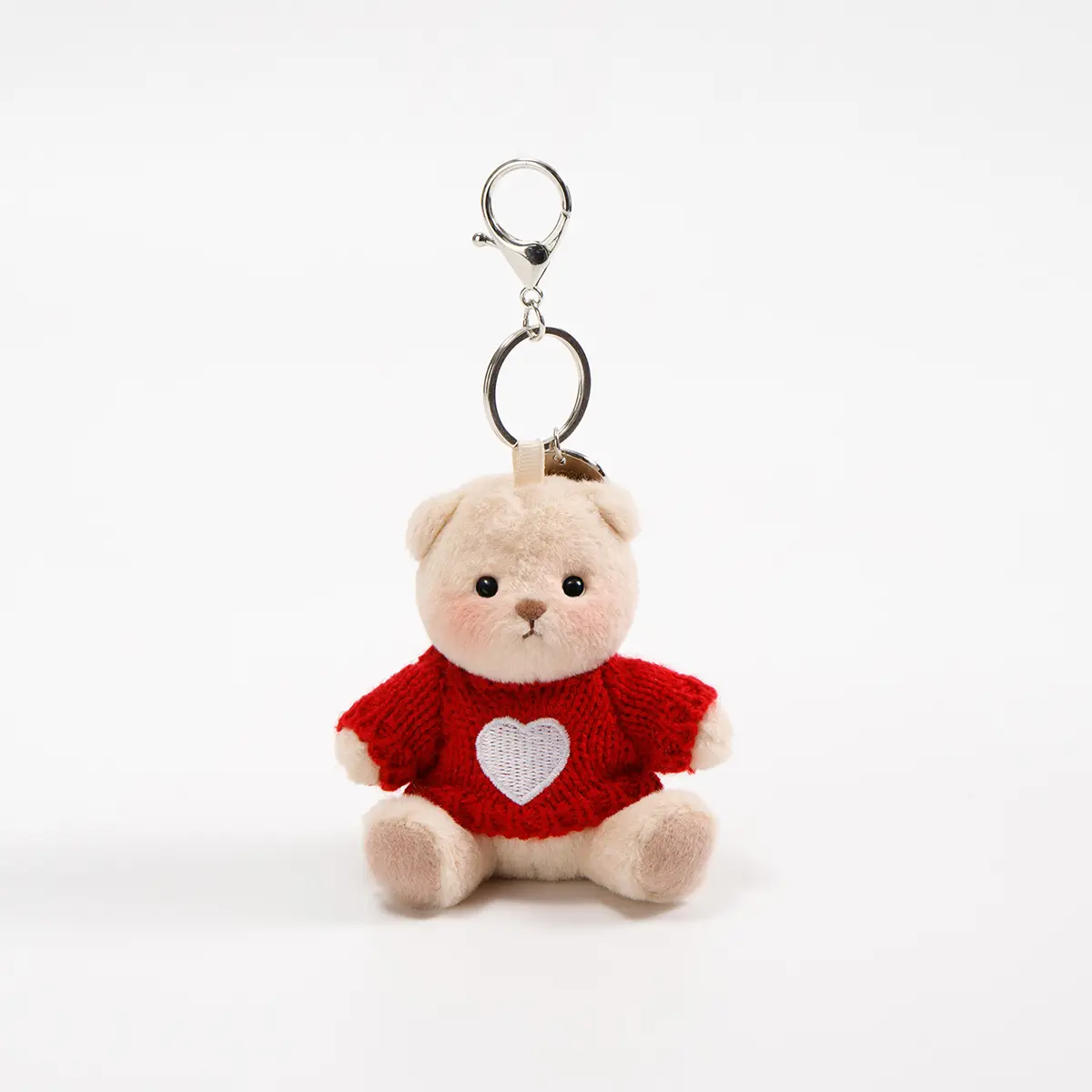 Getahug Red Sweater Teddy Bear Stuffed Toy - 3.9" Non-Jointed Plush, Mini Bag Accessories, Keychain Charm, Pocket Gift, Summervibes Adorable Accessory
