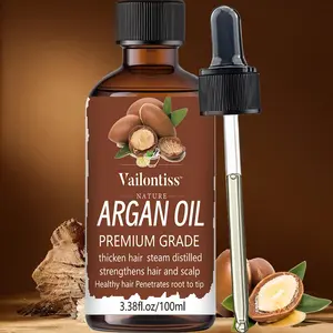 Moroccan Argan Oil 3.38fl.oz Organic Cold Pressed, Weightless Hair Oil, Nourishing Hair Treatment, Haircare, Hair Thickening, Skin Moisturizing, Nail Care Essential, Dropper, Make Hair Stronger