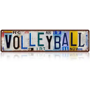 Vintage Sport Metal Aluminium Signs Volleyball Street Signs Man cave Home Room Bar Wall Decor 16 x 4 Inches N