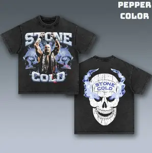 VINTAGE TEE | STONE COLD, Double Sided Prints Vintage T-Shirt, Wrestler Shirt, WWE Shirt, Graphic Tee Shirt, Unisex T-Shirt, Gift For Him, Crewneck Short Sleeve Shirt, Shirt Trending Top Menswear Underwear