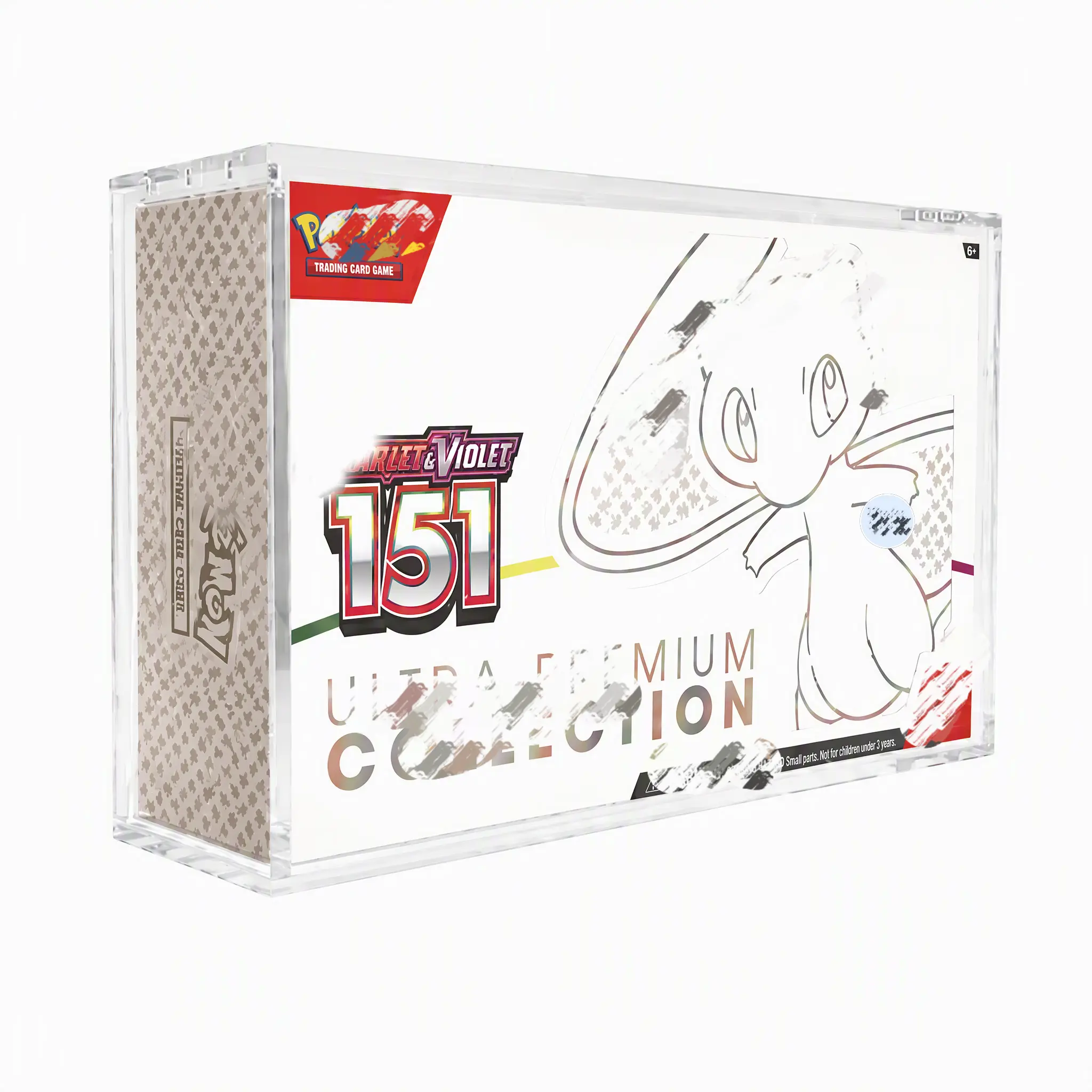 5+8mm Thick Magnetic UV Protect Stackable Clear Acrylic Display Case for PKMN 151 Ultra Premium Collection UPC Box, Anti-Yellow Protective Storage Box for PKMN TCG Collectible Card Box