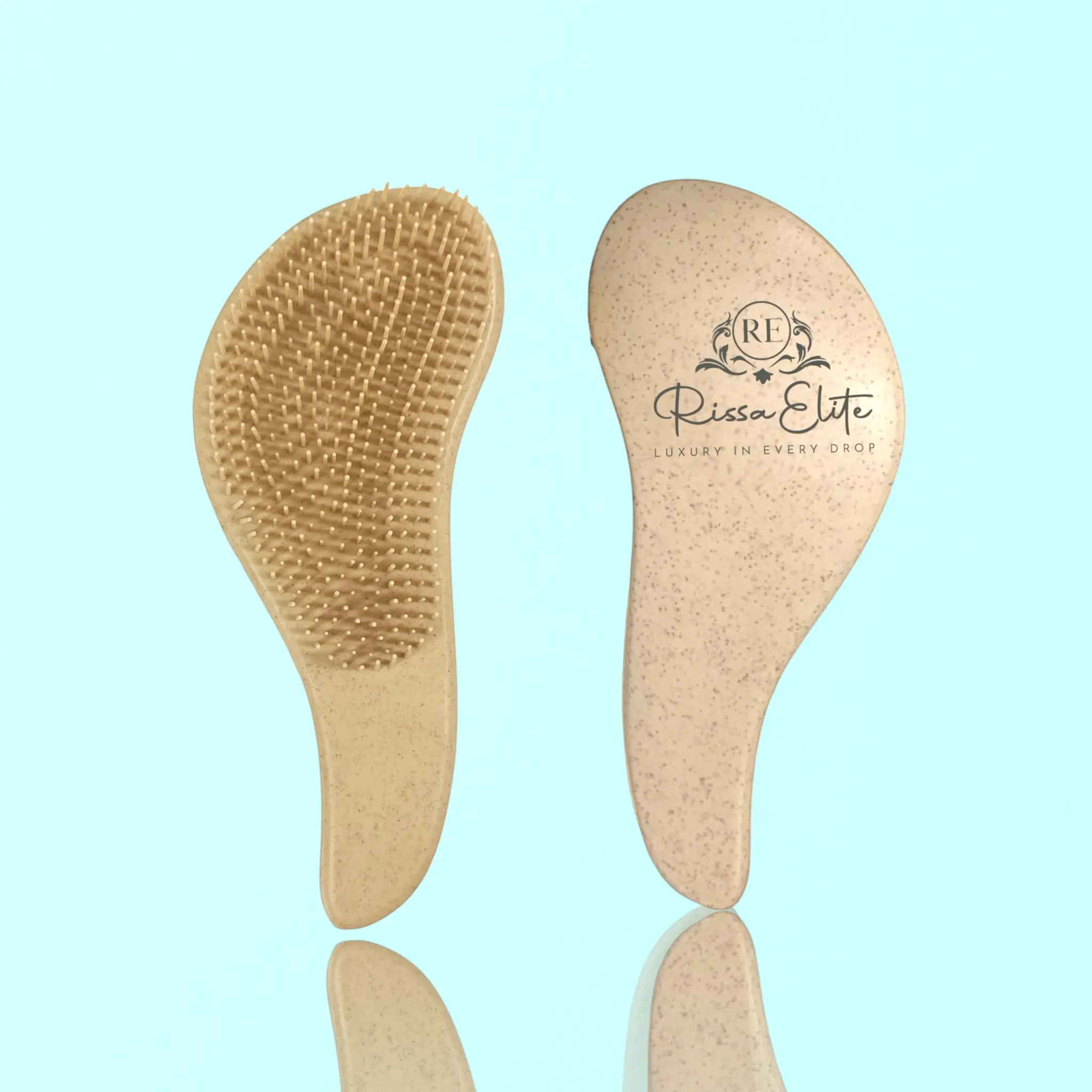 Rissa Elite Silicone Detangling Hair Brush Curved Anti-Breakage for Wet & Dry Hair Frizz Control Curl Definition Eco-Friendly Lightweight