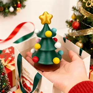 FuRise Rotating Christmas Tree Decor – Dancing 3D Printed Ornament, Funny Mini Tabletop Decoration, Holiday Gift for Home & Office