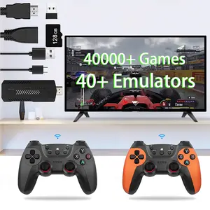2025 Upgrade 4K Retro Game Stick, Wireless Console with 64/128GB Storage, Rechargeable Handle, 4K HDMI Output, 40000+ Games Gamepad classic simulator