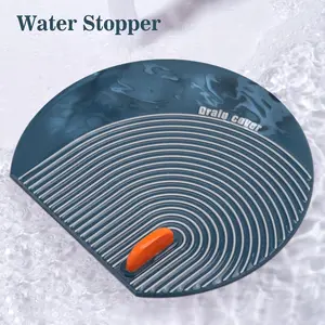 1pcs Tub Stopper Silicone Large Kitchen Sink Bathtub Stoppers Flat Drain Cover Suction Plug, Heavy Duty(Blue)