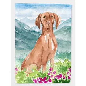 Carolines Treasures  Mountain Flowers Vizsla Garden Size Flag