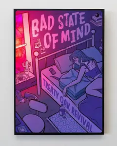 Treaty Oak Revival “Bad State of Mind” Poster – Country Rock Band Wall Art, Vintage Album Print, Western Music Room Decor