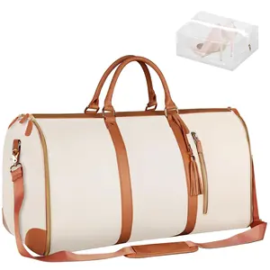 CshidWorld Convertible Travel Garment Bag, Foldable Carry on Garment Duffel Bag with Shoulder StrapShoes Bag for Men Women- 2 in 1 Hanging Suitcase Suit Travel Bags