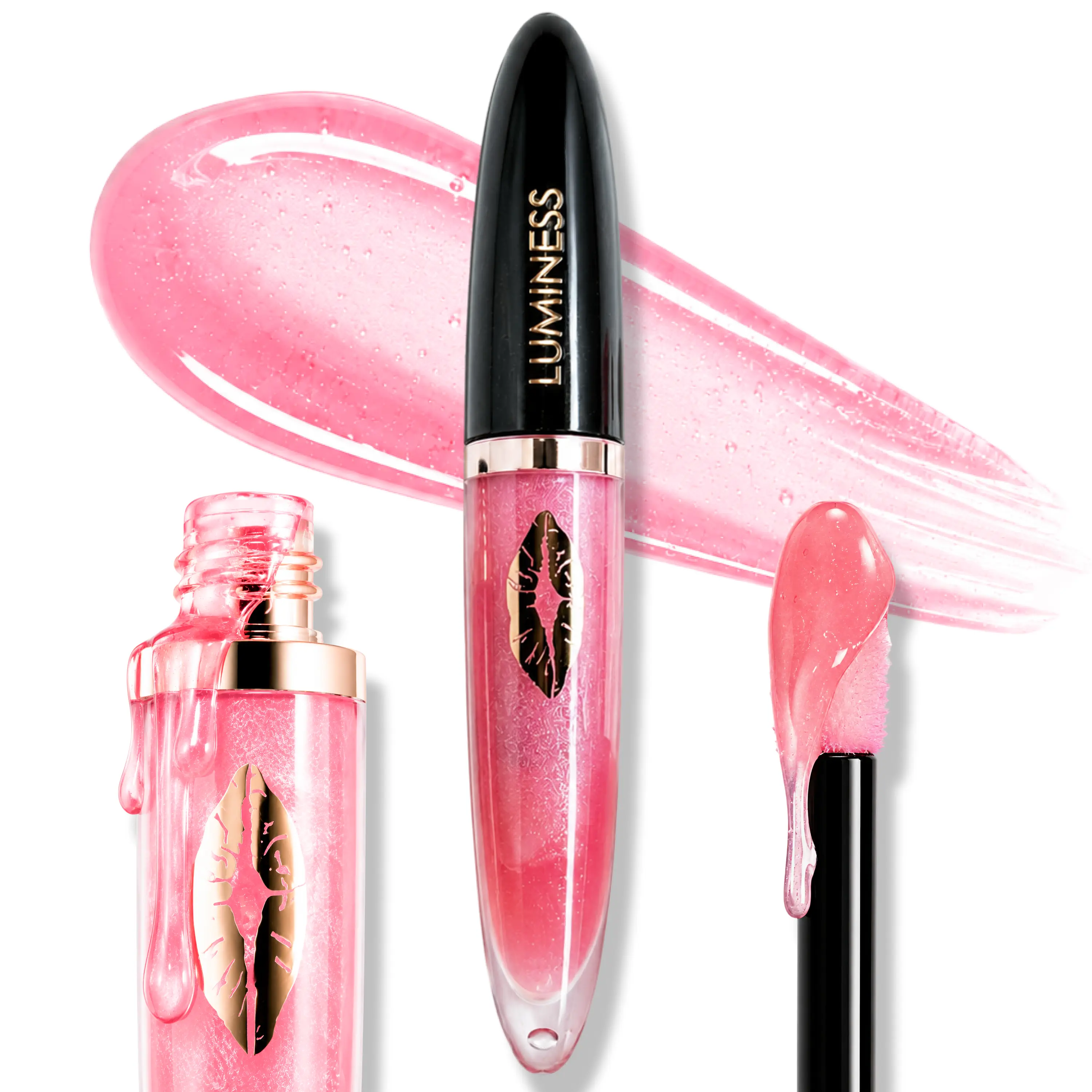 LUMINESS Hot Kiss Lip Booster  Plumper | Maximum Plumping Lip Gloss for Fuller-Looking Lips, Hydrating, Moisturizing & Revitalizing Lip Stain with Shea Butter & Vitamin E, Lip Moisturizer, Vegan & Cruelty-Free