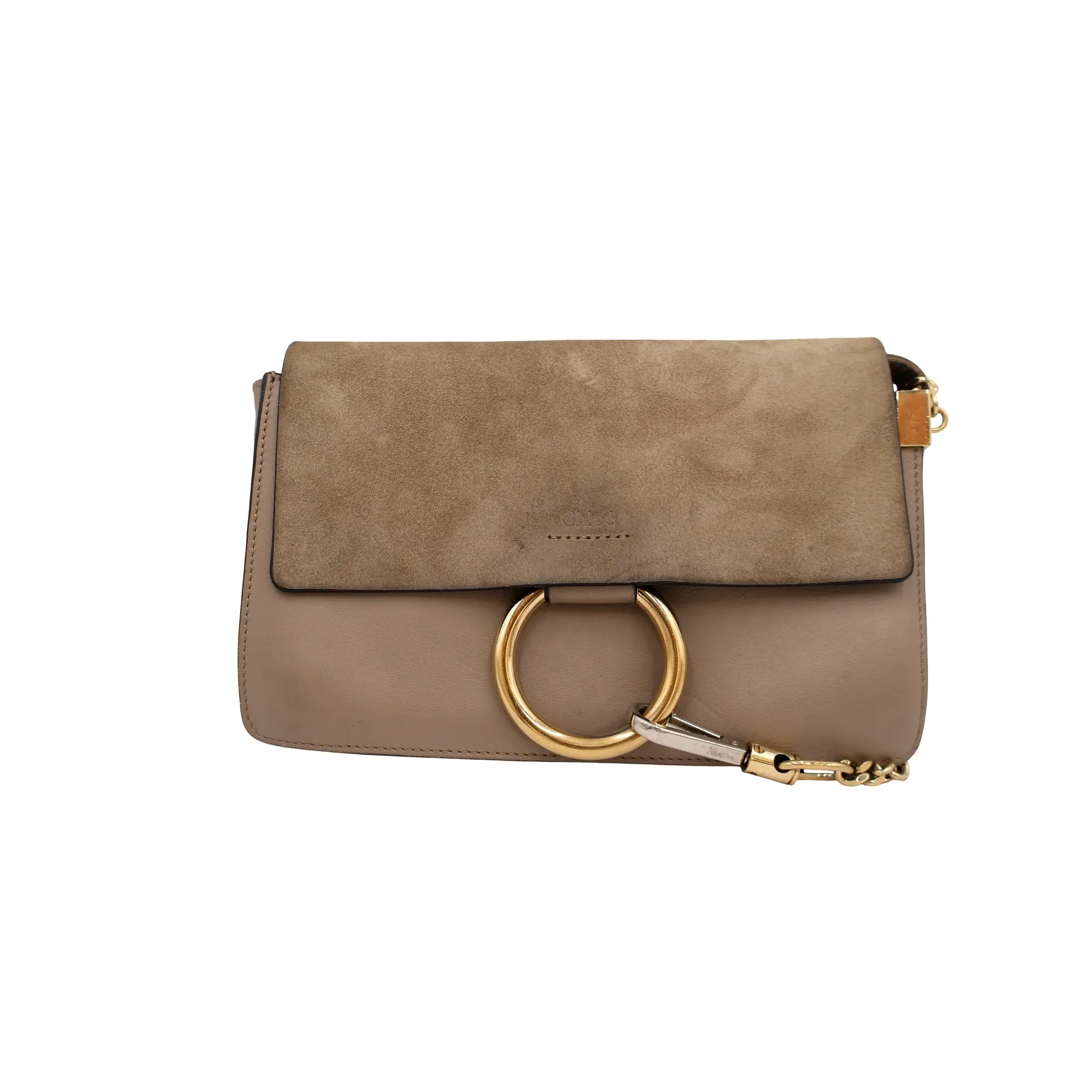 Pre-owned Chloé leather Shoulder Bags Calfskin Suede Faye Shoulder Bag(TL0035)