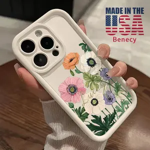 Soft Phone Case for iPhone 16 15 14 Pro Max 13 12 11 XR XS Plus E Charming Floral Composition Pattern TPU Bumper Camera Lens Protection Rugged Durable Phone Cover