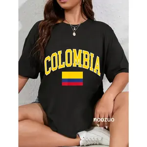 100% Cotton Colombia Designs. Colombia Flag T-Shirt Black